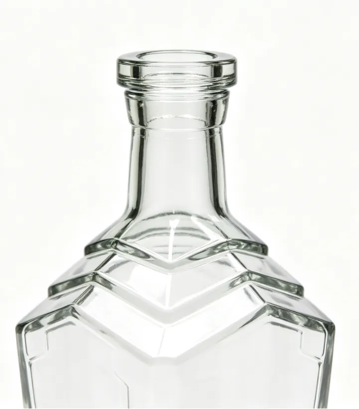 500ml clear faceted tequila glass bottle