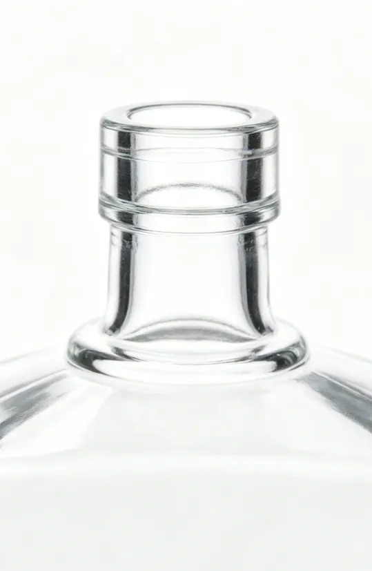 750ml clear vertical ribbed octagonal tequila glass bottle