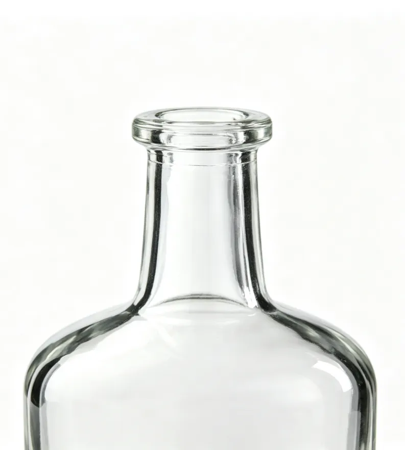 375ml clear round short‑neck tequila glass bottle