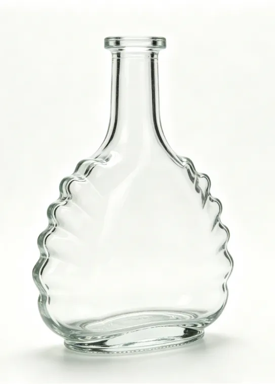 750ml scallop shell shape tequila glass bottle blank bare bottle