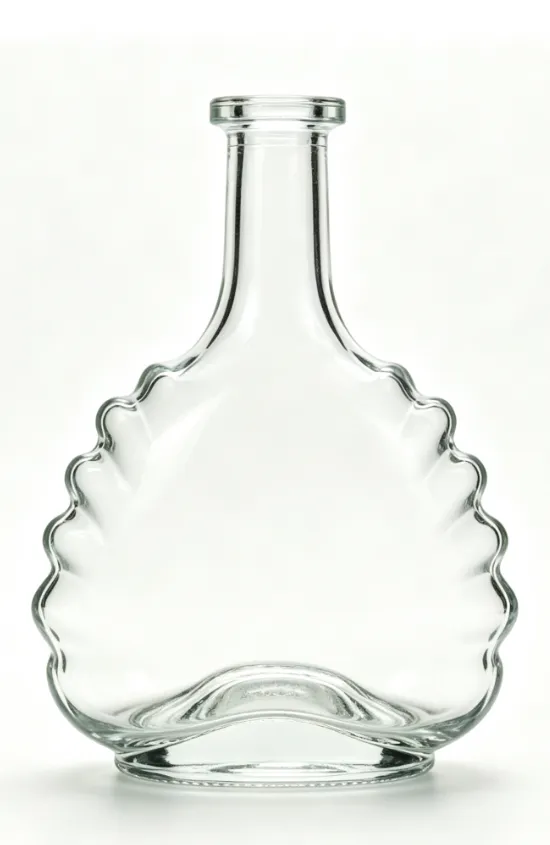 750ml scallop shell shape tequila glass bottle blank bare bottle