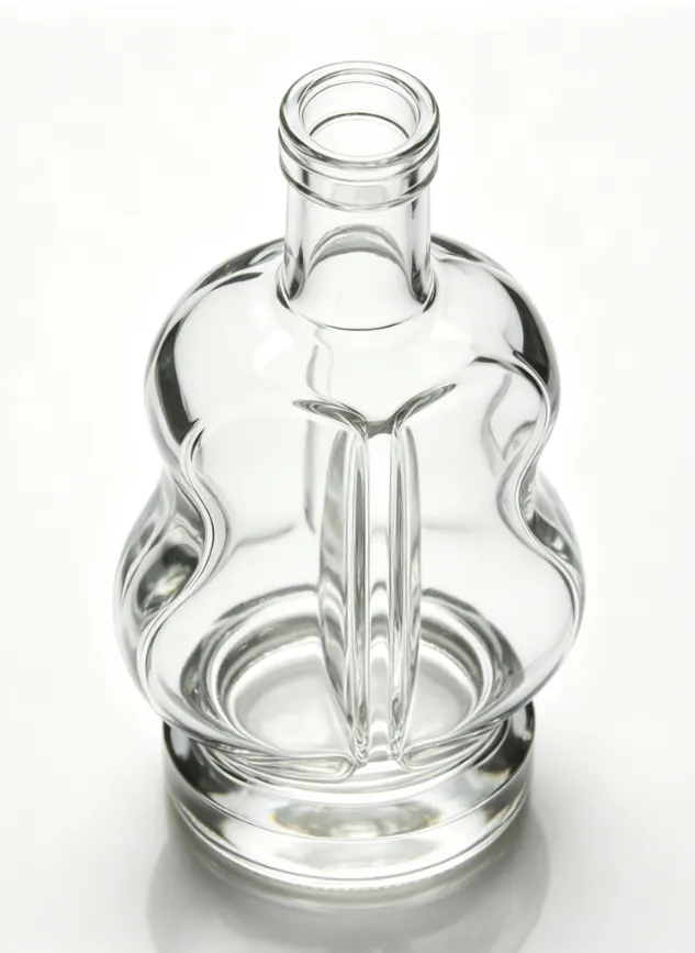 3000ml Dual‑Chamber Whisky Glass Bottle clear naked flat‑mouth no‑thread large spirit bottle
