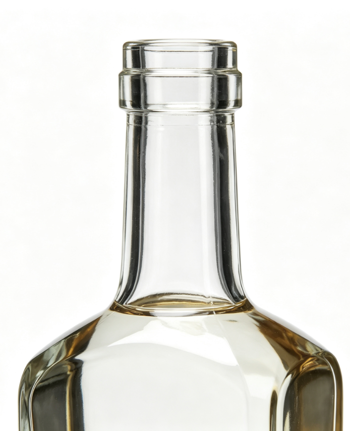 1000ml Tall Bevel‑Square Tequila Glass Bottle clear naked flat‑mouth no‑thread large spirit bottle