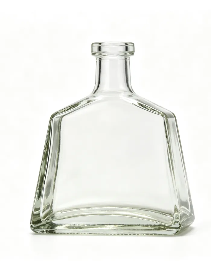 750ml Trapezoidal Wide‑Body Tequila Glass Bottle clear naked flat‑mouth no‑thread premium spirit bottle