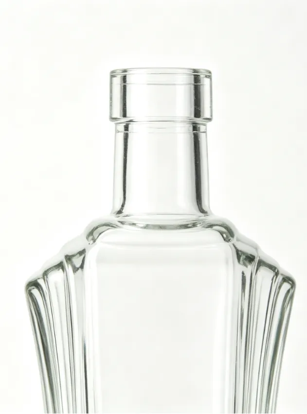 500ml Curved Fluted Tequila Glass Bottle clear naked flat mouth empty spirit bottle
