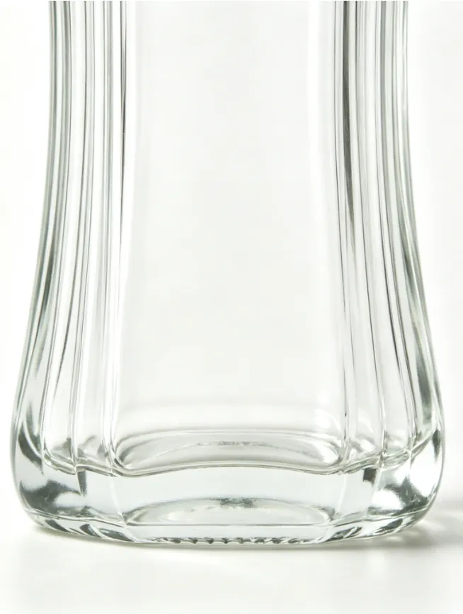 500ml Curved Fluted Tequila Glass Bottle clear naked flat mouth empty spirit bottle