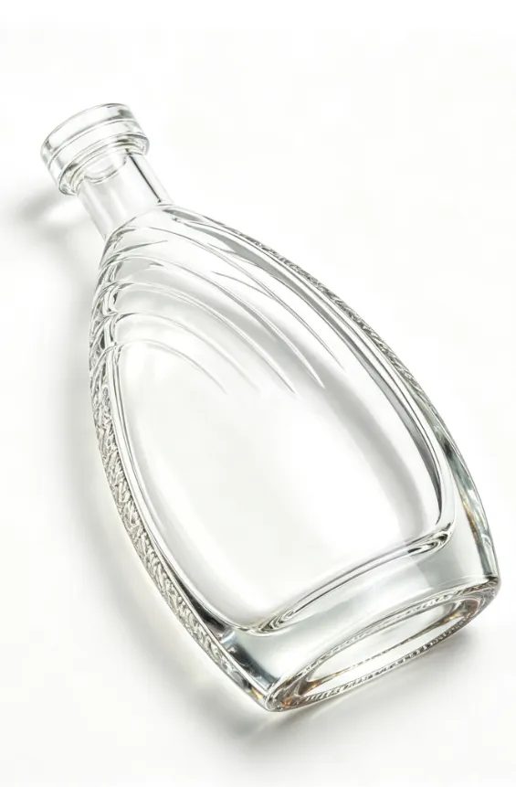 750ml Curved Teardrop Luxury Tequila Glass Bottle clear naked flat‑mouth empty super flint glass bottle