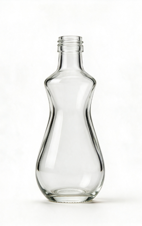 1000ml waisted drop empty rum glass bottle with threaded neck