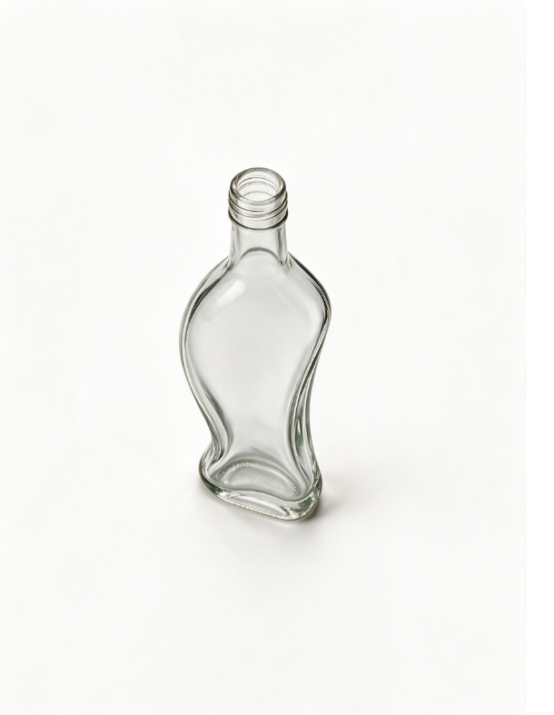 1000ml shell curve empty rum glass bottle with threaded neck