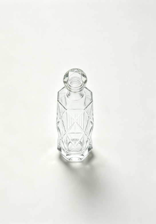 3000ml ice crystal crack empty rum glass bottle with threaded neck