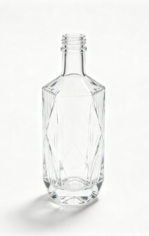 3000ml ice crystal crack empty rum glass bottle with threaded neck
