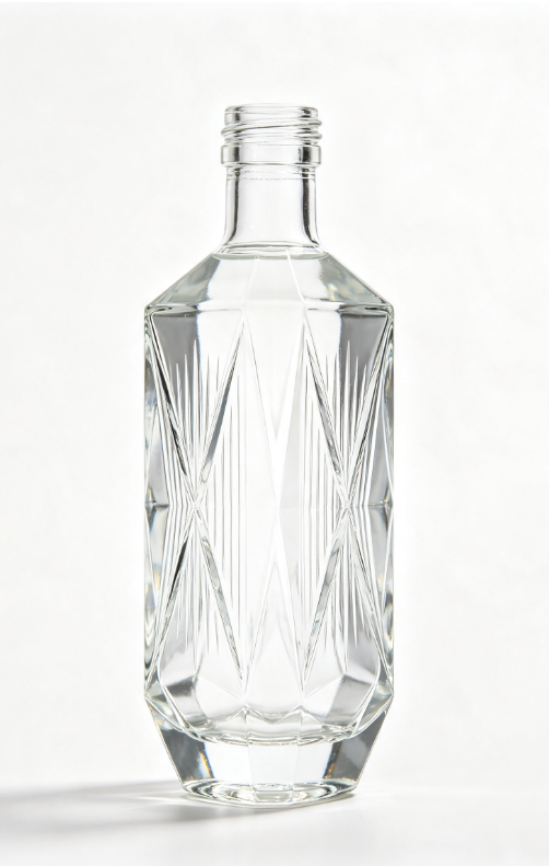 3000ml ice crystal crack empty rum glass bottle with threaded neck