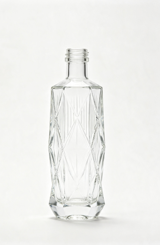 3000ml ice crystal crack empty rum glass bottle with threaded neck