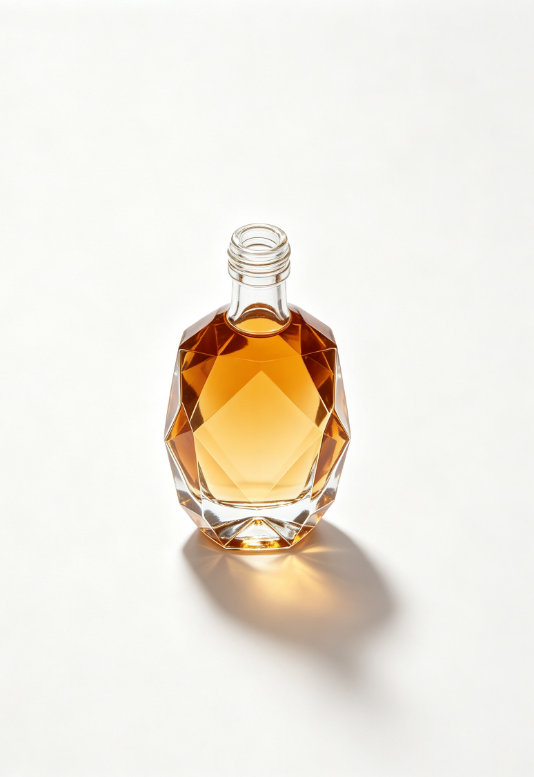 3000ml amber crystal empty rum glass bottle with threaded neck