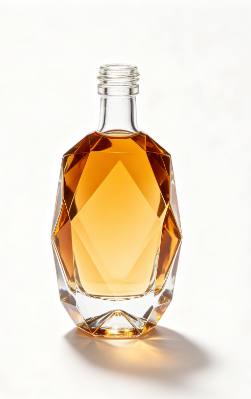 3000ml amber crystal empty rum glass bottle with threaded neck