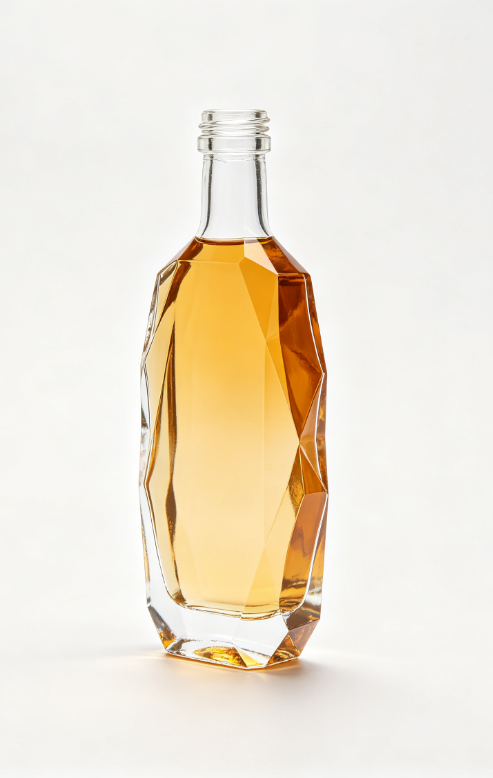 3000ml amber crystal empty rum glass bottle with threaded neck