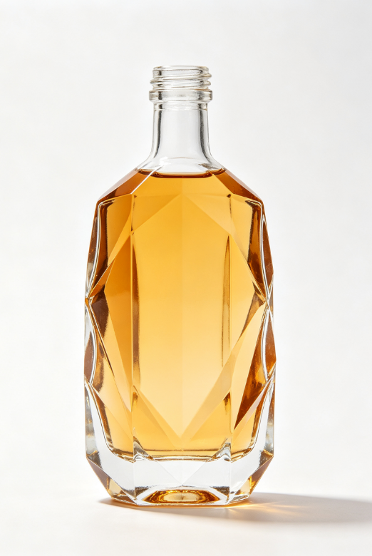 3000ml amber crystal empty rum glass bottle with threaded neck