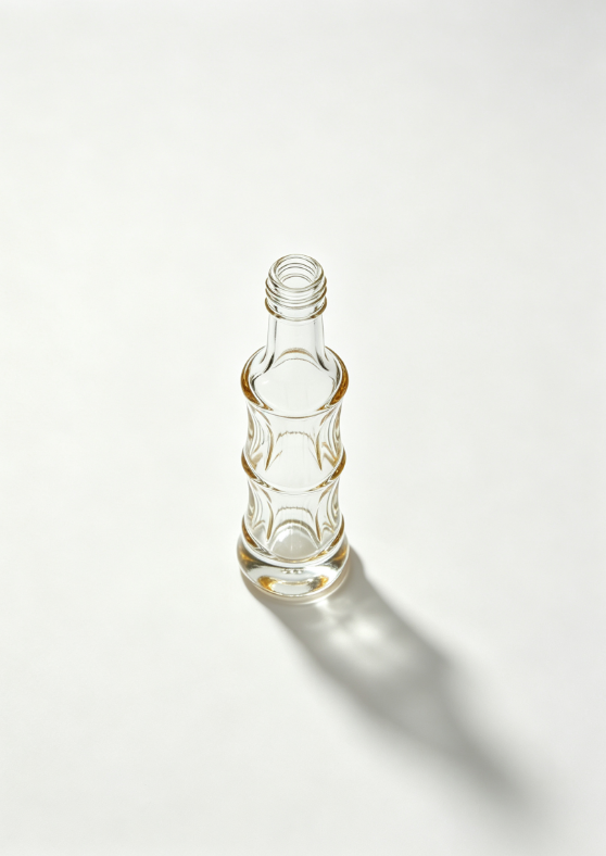 200ml wave ripple empty rum glass bottle with threaded neck