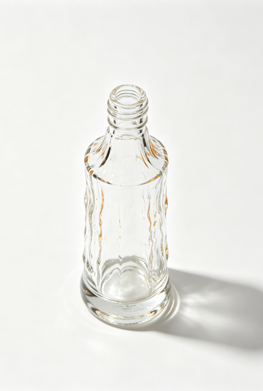 200ml volcanic lava column empty rum glass bottle with threaded neck