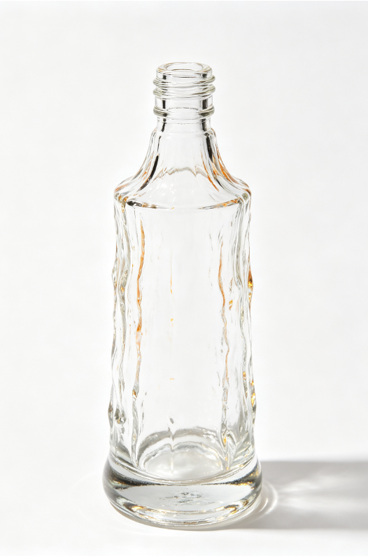 200ml volcanic lava column empty rum glass bottle with threaded neck