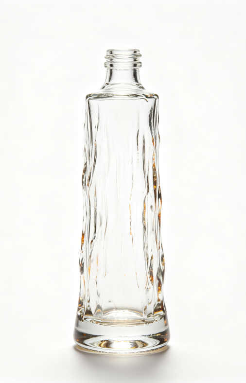 200ml volcanic lava column empty rum glass bottle with threaded neck