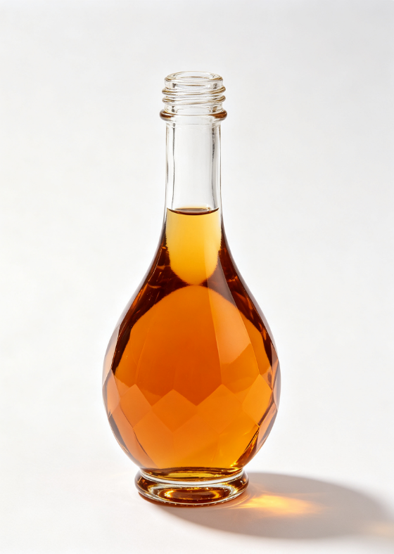 750ml swan neck amber drop empty brandy glass bottle with threaded neck