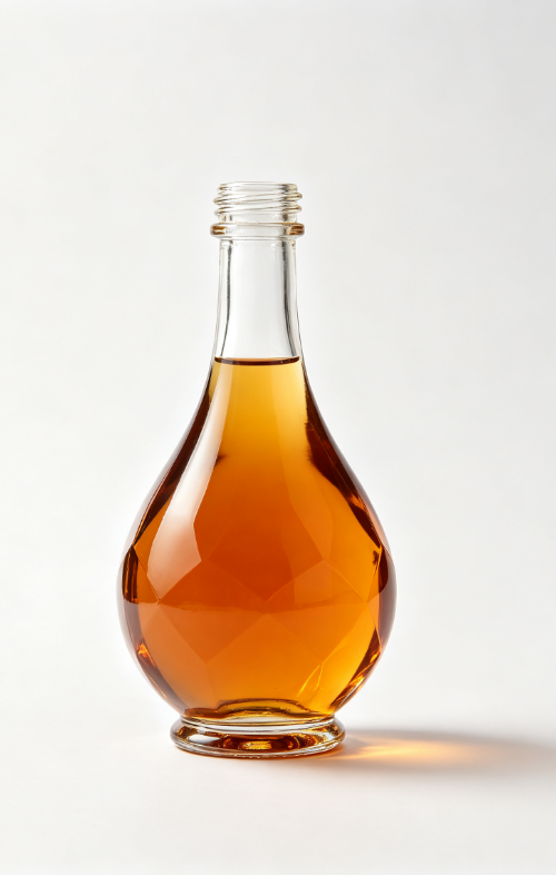 750ml swan neck amber drop empty brandy glass bottle with threaded neck