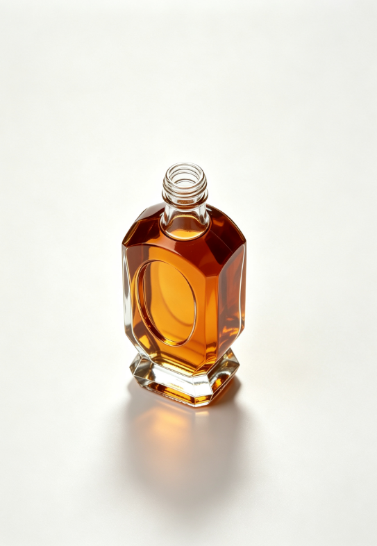 200ml triumphal arch window empty brandy glass bottle with threaded neck