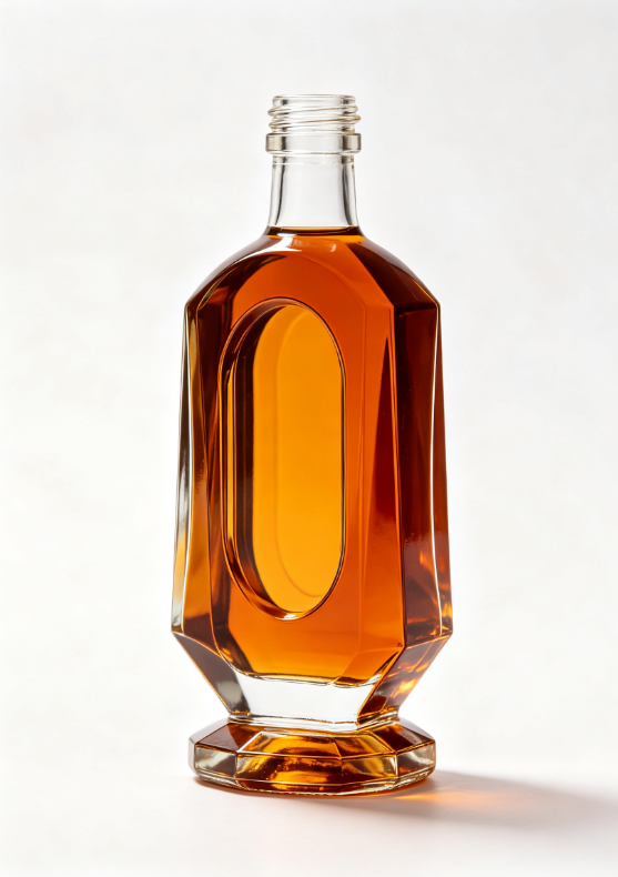 200ml triumphal arch window empty brandy glass bottle with threaded neck