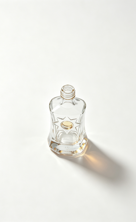 750ml Amber Star Ring Empty Brandy Glass Bottle With Threaded Neck | Premium Luxury Spirit Bottle