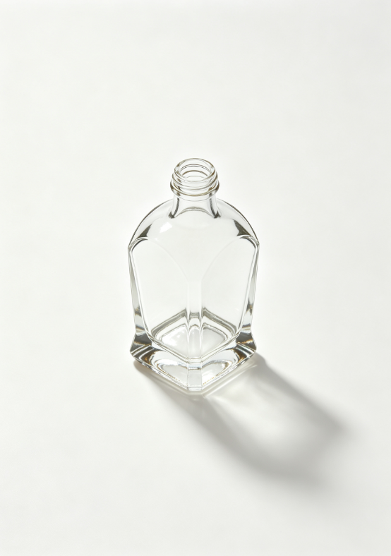 750ml amber crystal shield empty brandy glass bottle with threaded neck