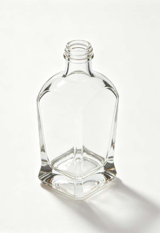750ml amber crystal shield empty brandy glass bottle with threaded neck