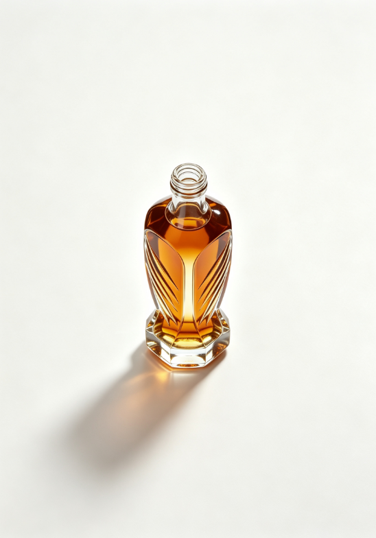 750ml amber wing-shaped empty brandy glass bottle with threaded neck