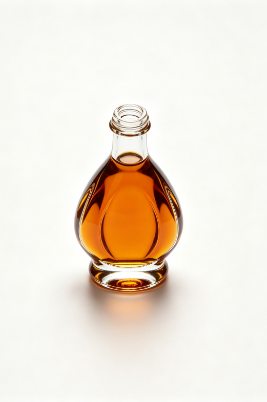 200ml amber crystal‑arc empty brandy glass bottle with threaded neck