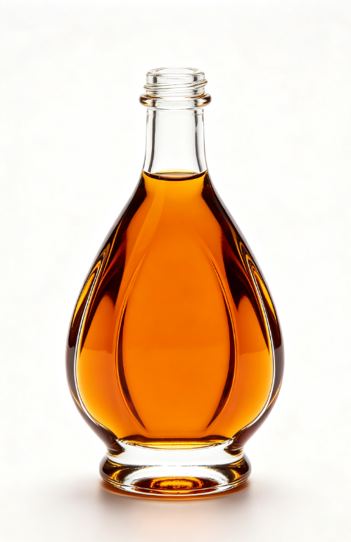200ml amber crystal‑arc empty brandy glass bottle with threaded neck
