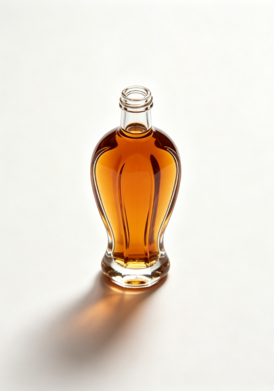 1000ml amber wing-shaped empty brandy glass bottle with threaded neck