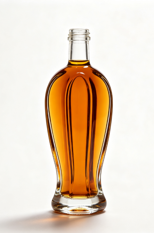 1000ml amber wing-shaped empty brandy glass bottle with threaded neck