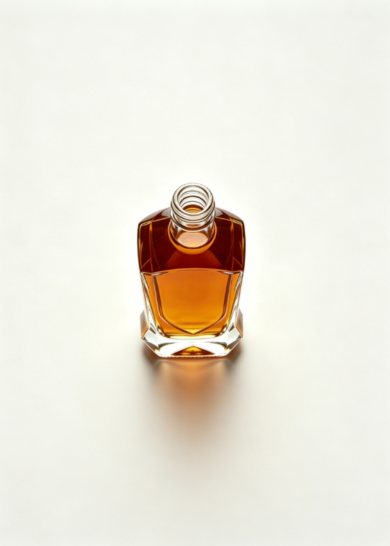Empty Rum Glass Bottle With Threaded Neck