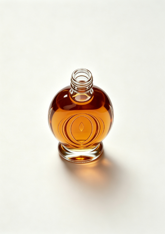 200ml Crescent Oval Empty Rum Glass Bottle With Threaded Neck, high white flint clear glass, no cap, commercial studio shot on pure white background
