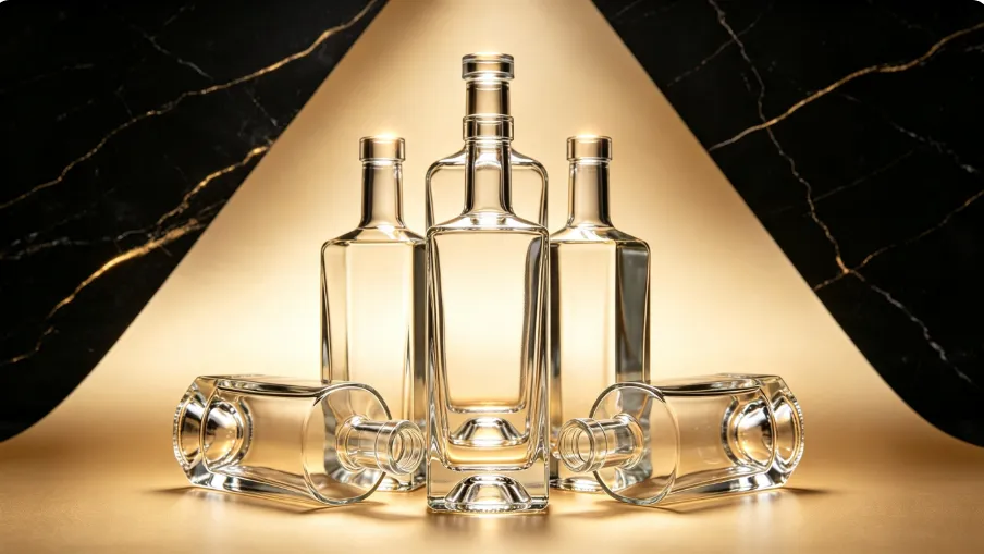 700ml Round Flat Mouth Thread-Free Whiskey Glass Bottle
